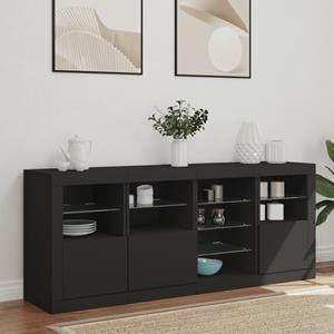 vidaXL Dressoir met LED-verlichting 164x37x67 cm zwart