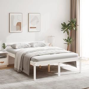 Seniorenbed massief grenenhout wit 120x200 cm