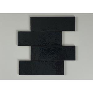 Equipe Ceramicas Equipe Cerámicas Kalma wandtegel - 6x18.6cm - Mercury glans (antraciet) SW07314815-2