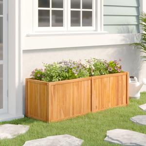 VidaXL Plantenbak verhoogd 150x50x50 cm massief teakhout