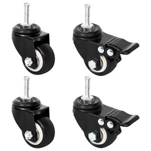 vidaXL Wielen voor plantenbak 4 st 8x3,5x8 cm ijzer zwart