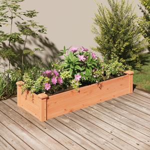VidaXL Plantenbak verhoogd met voering 120x45x25 cm vurenhout bruin
