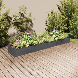 VidaXL Plantenbak verhoogd met voering 240x45x25 cm vurenhout grijs