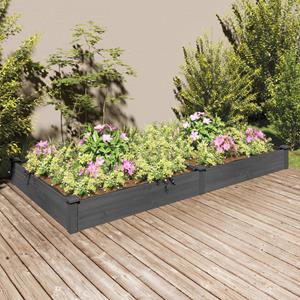 VidaXL Plantenbak verhoogd met voering 240x120x25 cm vurenhout grijs