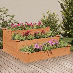 VidaXL Plantenbak verhoogd 120x120x56 cm massief vurenhout bruin