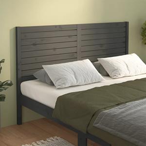 VidaXL Hoofdbord 126x4x100 cm massief grenenhout grijs