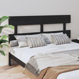VidaXL Hoofdbord 164x3x81 cm massief grenenhout zwart