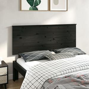 VidaXL Hoofdbord 144x6x82,5 cm massief grenenhout zwart 8720287010555