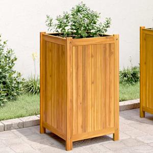 VidaXL Plantenbak met voering 42x42x75 cm massief acaciahout