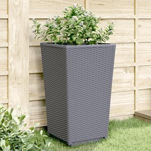 VidaXL Plantenbakken 2 st 32,5x32,5x57 cm polypropeen grijs