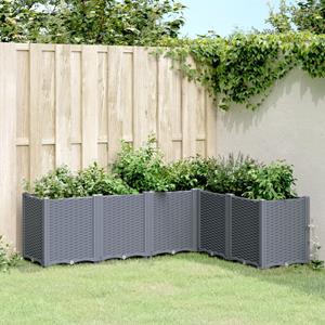 VidaXL Plantenbak 160x120x53 cm polypropeen grijs