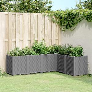 VidaXL Plantenbak 160x120x53 cm polypropeen lichtgrijs