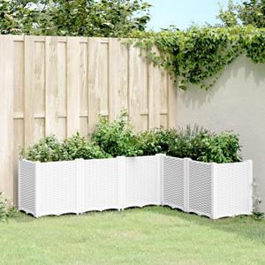 VidaXL Plantenbak 160x120x53 cm polypropeen wit