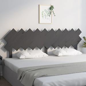 VidaXL Hoofdbord 196x3x80,5 cm massief grenenhout grijs 8720287011231