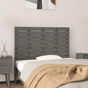 VidaXL Hoofdbord wandmontage 106x3x63 cm massief grenenhout grijs
