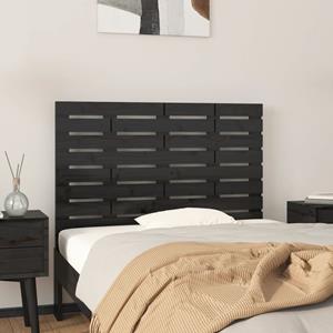 VidaXL Hoofdbord wandmontage 106x3x63 cm massief grenenhout zwart
