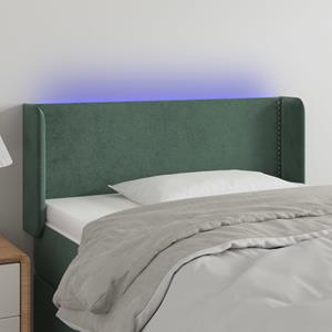 VidaXL Hoofdbord LED 83x16x78/88 cm fluweel donkergroen