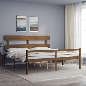 VidaXL Seniorenbed met hoofdbord massief hout honingbruin 200x200 cm