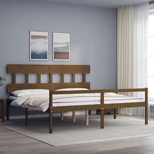 VidaXL Seniorenbed met hoofdbord massief hout honingbruin 200x200 cm