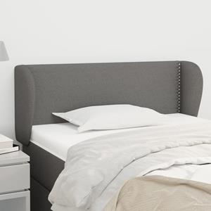 VidaXL Hoofdbord met randen 83x23x78/88 cm stof donkergrijs