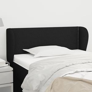 VidaXL Hoofdbord met randen 83x23x78/88 cm stof zwart