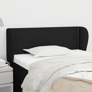 VidaXL Hoofdbord met randen 93x23x78/88 cm stof zwart