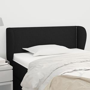 VidaXL Hoofdbord met randen 103x23x78/88 cm stof zwart