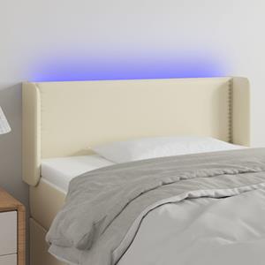 VidaXL Hoofdbord LED 103x16x78/88 cm kunstleer crèmekleurig