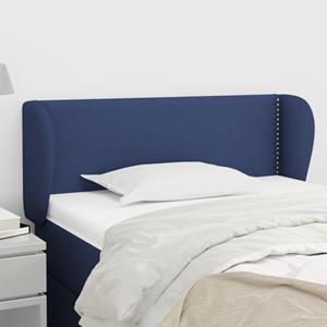 VidaXL Hoofdbord met randen 103x23x78/88 cm stof blauw