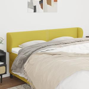 VidaXL Hoofdbord met randen 163x23x78/88 cm stof groen