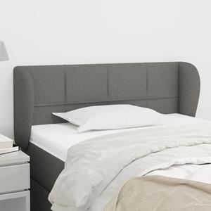 VidaXL Hoofdbord met randen 93x23x78/88 cm stof donkergrijs