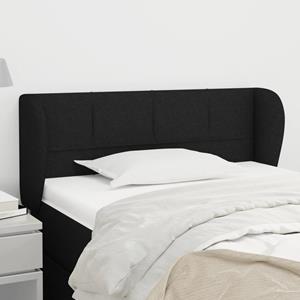 VidaXL Hoofdbord met randen 93x23x78/88 cm stof zwart