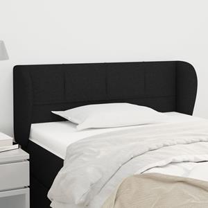 VidaXL Hoofdbord met randen 103x23x78/88 cm stof zwart
