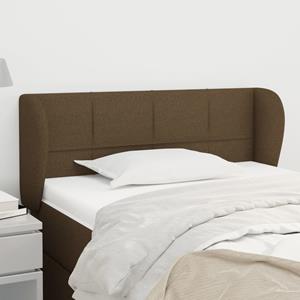 VidaXL Hoofdbord met randen 103x23x78/88 cm stof donkerbruin