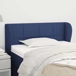 VidaXL Hoofdbord met randen 103x23x78/88 cm stof blauw