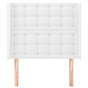 vidaXL Hoofdbord met randen 93x16x118/128 cm kunstleer wit