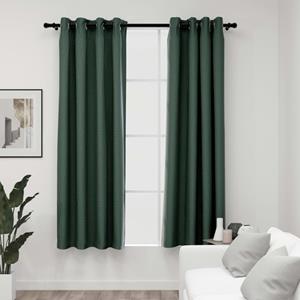 VidaXL Gordijnen linnen-look verduisterend ogen 2 st 140x175 cm groen