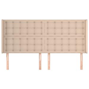 vidaXL Hoofdbord met randen 163x16x118/128cm kunstleer cappuccinokleur