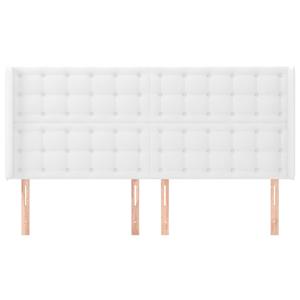 vidaXL Hoofdbord met randen 183x16x118/128 cm kunstleer wit