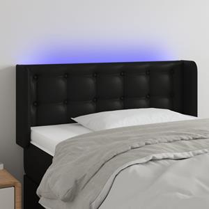 VidaXL Hoofdbord LED 83x16x78/88 cm kunstleer zwart