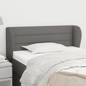 VidaXL Hoofdbord met randen 103x23x78/88 cm stof donkergrijs