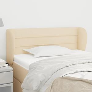 VidaXL Hoofdbord met randen 103x23x78/88 cm stof crèmekleurig