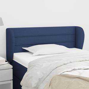 VidaXL Hoofdbord met randen 103x23x78/88 cm stof blauw