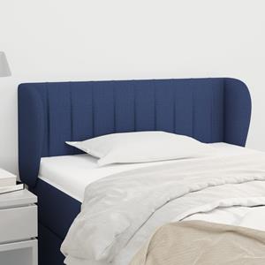 VidaXL Hoofdbord met randen 83x23x78/88 cm stof blauw