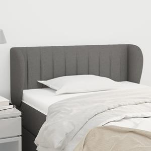 VidaXL Hoofdbord met randen 93x23x78/88 cm stof donkergrijs