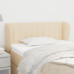 VidaXL Hoofdbord met randen 103x23x78/88 cm stof crèmekleurig