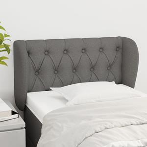 VidaXL Hoofdbord met randen 83x23x78/88 cm stof donkergrijs