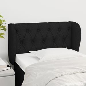 VidaXL Hoofdbord met randen 83x23x78/88 cm stof zwart