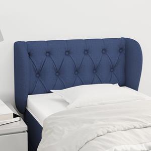 VidaXL Hoofdbord met randen 83x23x78/88 cm stof blauw
