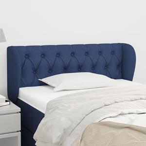 VidaXL Hoofdbord met randen 93x23x78/88 cm stof blauw